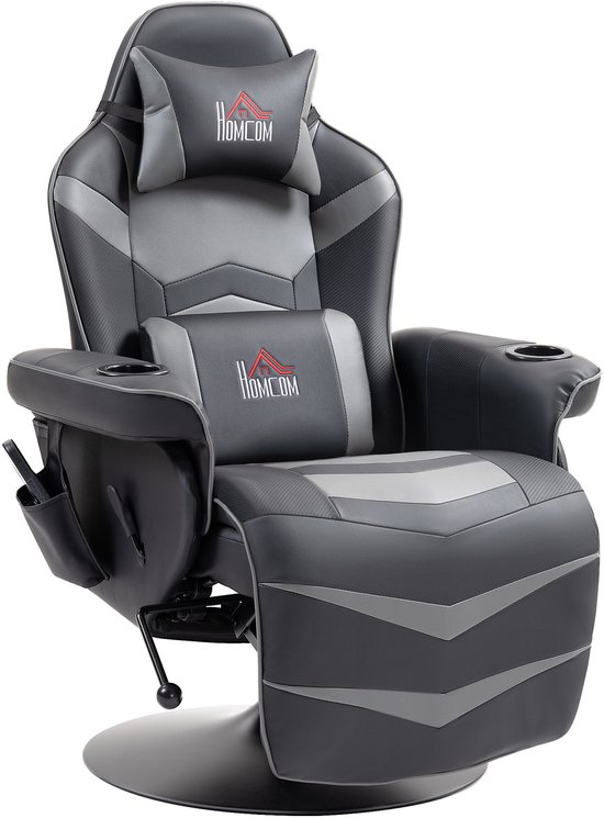HOMCOM Gamestoel met Massagefunctie en Verstelbare - HOMCOM - €409,90