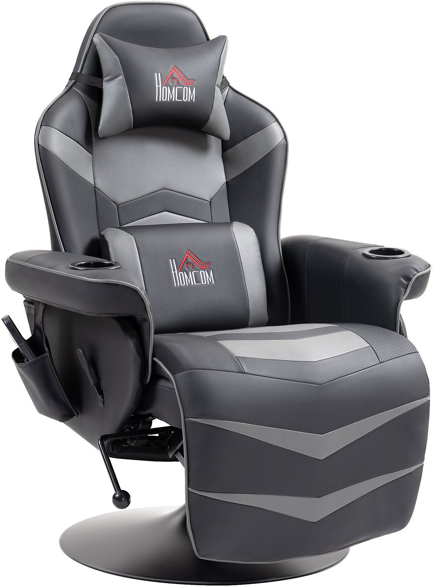 HOMCOM Gamestoel met Massagefunctie en Verstelbare - HOMCOM - €392,90