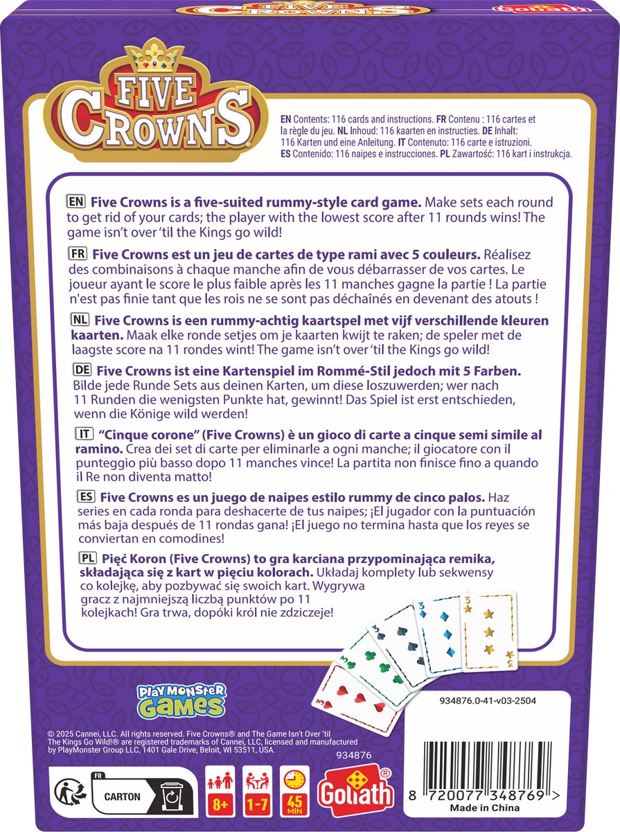 Goliath Five Crowns - Kaartspel - Familiespel - Strategiespel — afbeelding 8
