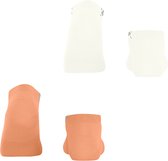 Burlington Everyday 2-Pack kort eenkleurig katoen multipack sneakersokken enkelsokken dames orange - maat 36-41