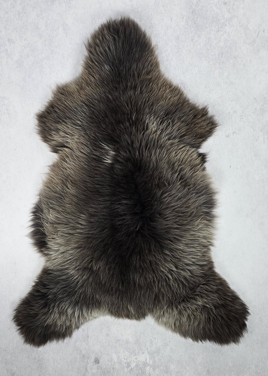 Schapenvacht- Exclusieve collectie - Bruin Grijs - 100% natuurlijke wollen vacht - 125x90 cm