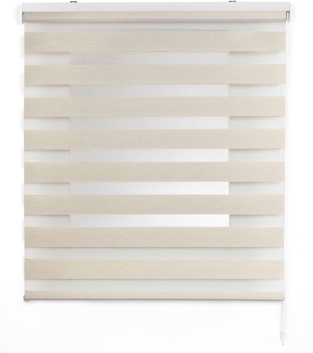Storesdeco Duo rolgrodijn – stijlvol dubbel textiel linnen, 140x250 cm Beige