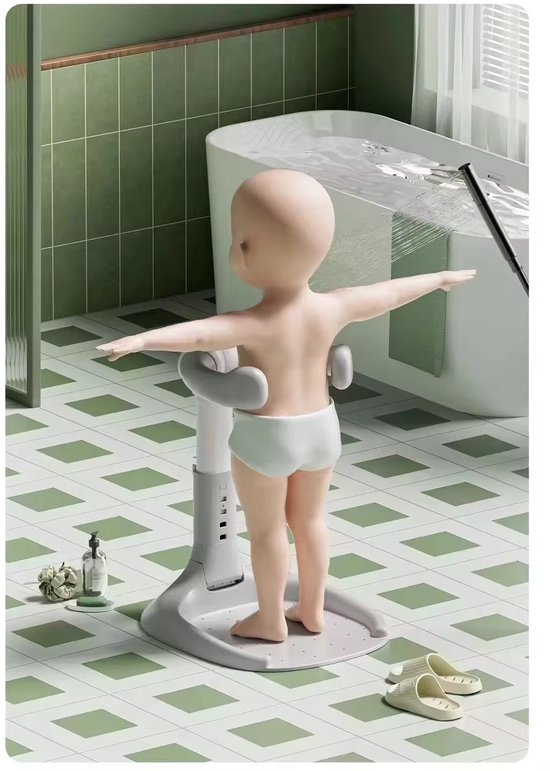 Anti slip baby shower support stand - Knuffelbare bad toren - Antislip douchesteun - 6 maand - 3 jaar,- plus shampoo kroon hoed. van Merkloos — afbeelding 3