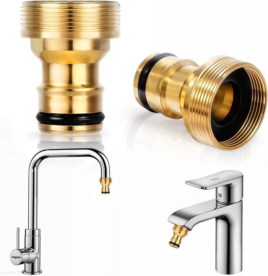 GARDENA waterdief: Universele waterkraanadapter voor aansluiten van GARDENA tuinslangen op een waterkraan zonder schroefdraad met buitendiameter van 14 tot 17 mm, corrosiebestendig (2908-20