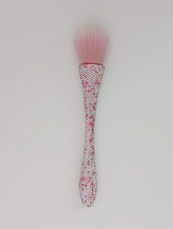Foto: Zaaz luxe glitter blush poederkwast roze bronzer make up brush uniek kristallen design 7 kleuren gratis fluwelen bewaartasje