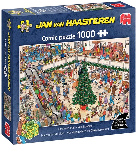 Kerstpuzzel Jan van Haasteren Christmas Mall 1000 stukjes