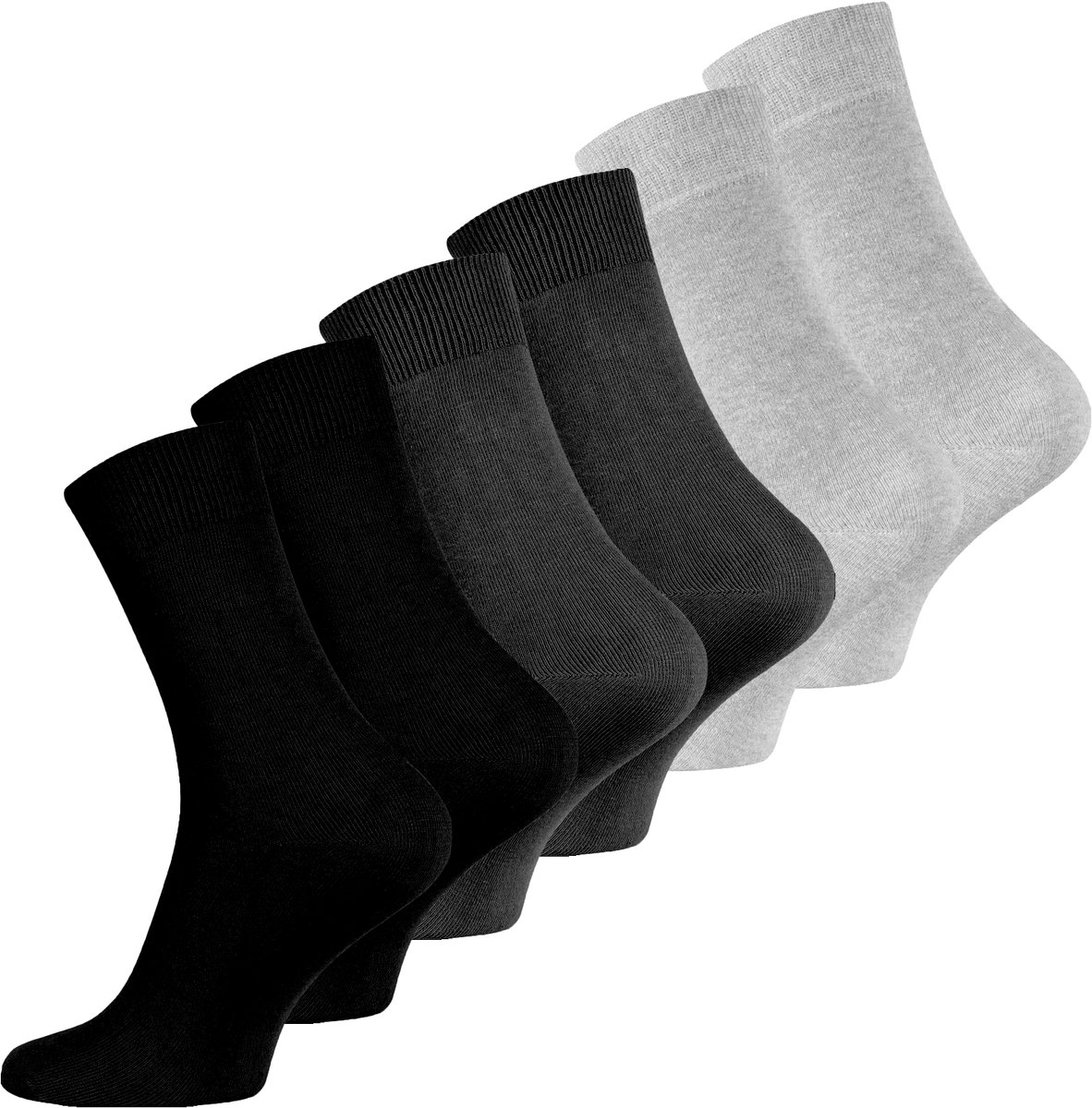 6 Paar PREMIUM Bamboe Sokken Heren, Zacht, Ademend - Mix-6 40/45