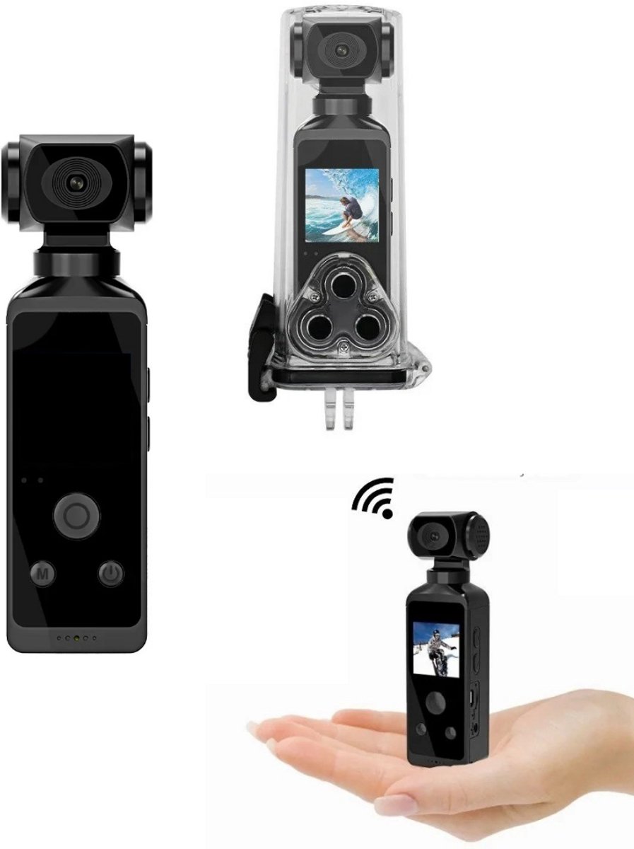 DrPhone ActionX Pro - True 4K - Compacte Waterdichte Sport & Actiecamera - 270° Draaibaar LCD - WiFi - Actioncam