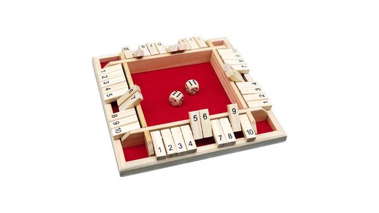 Shut The Box - 4 Spelers - Rood - Dobbelspel - Drankspel - Rekenspel