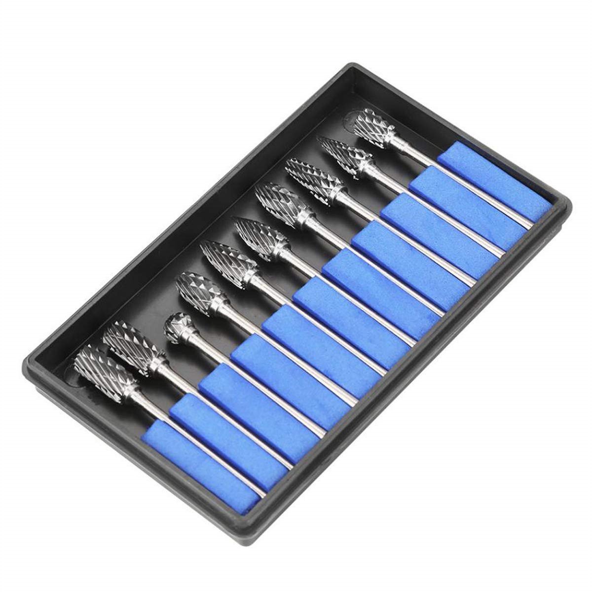 Peysaitr - Wolfraamstaal Slijpkoppen Set - Frees Accessoires - Roterende Vijlen Van Hardmetaal - 3-6mm - Dubbele lijnen - Geschikt Voor Slijpen en Frezen - 10 stuks gemengd