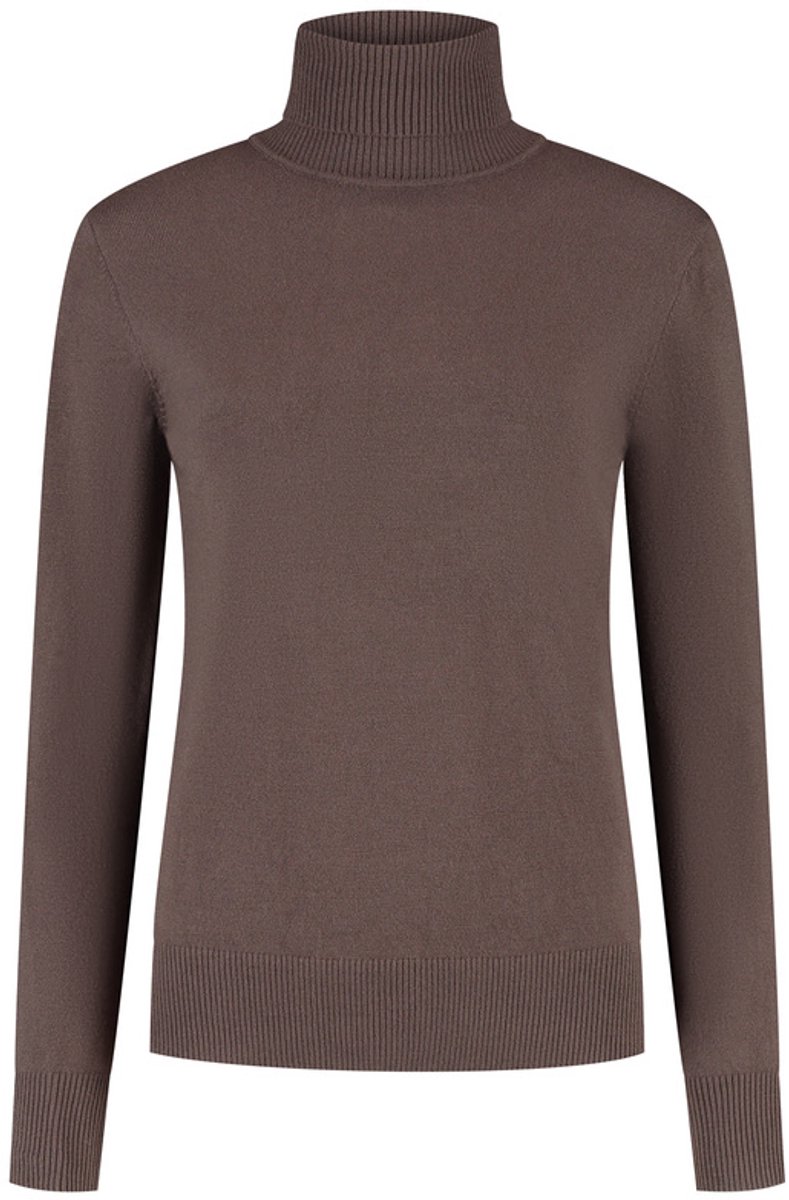 DAMES COLTRUI - Glad Gebreid - Viscose - Kleur Bruin - Maat XL