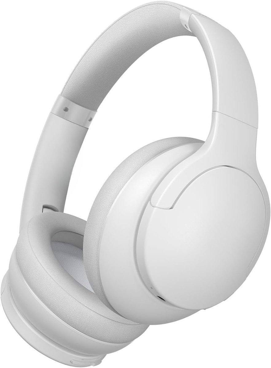 MMM® Headset met Microfoon Draadloos - Headset Draadloos - Draadloze Koptelefoon met Microfoon - 90 Uur Speeltijd - Wit