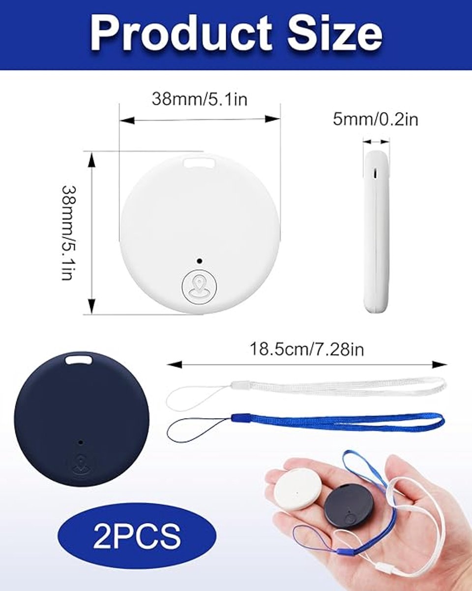 Smart Tag GPS Tracker Voor Android – Compatibel Met Find My Device, IP67 Waterdicht, Bereik 60 Meter, Vervangbare Batterij 2 miniatura