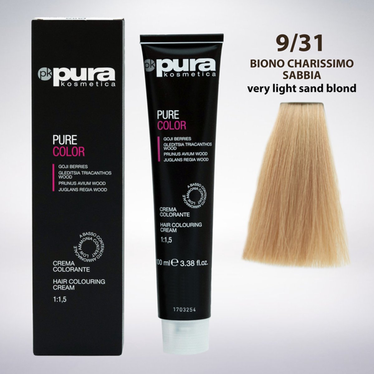 Pura Kosmetica 9/31 lichtzandblonde haarverfcrème 100 ml