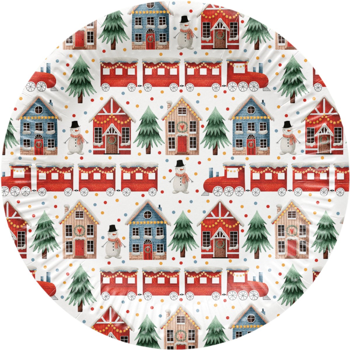 PAW - Papieren bordjes - 23 cm - Cozy Christmas Town