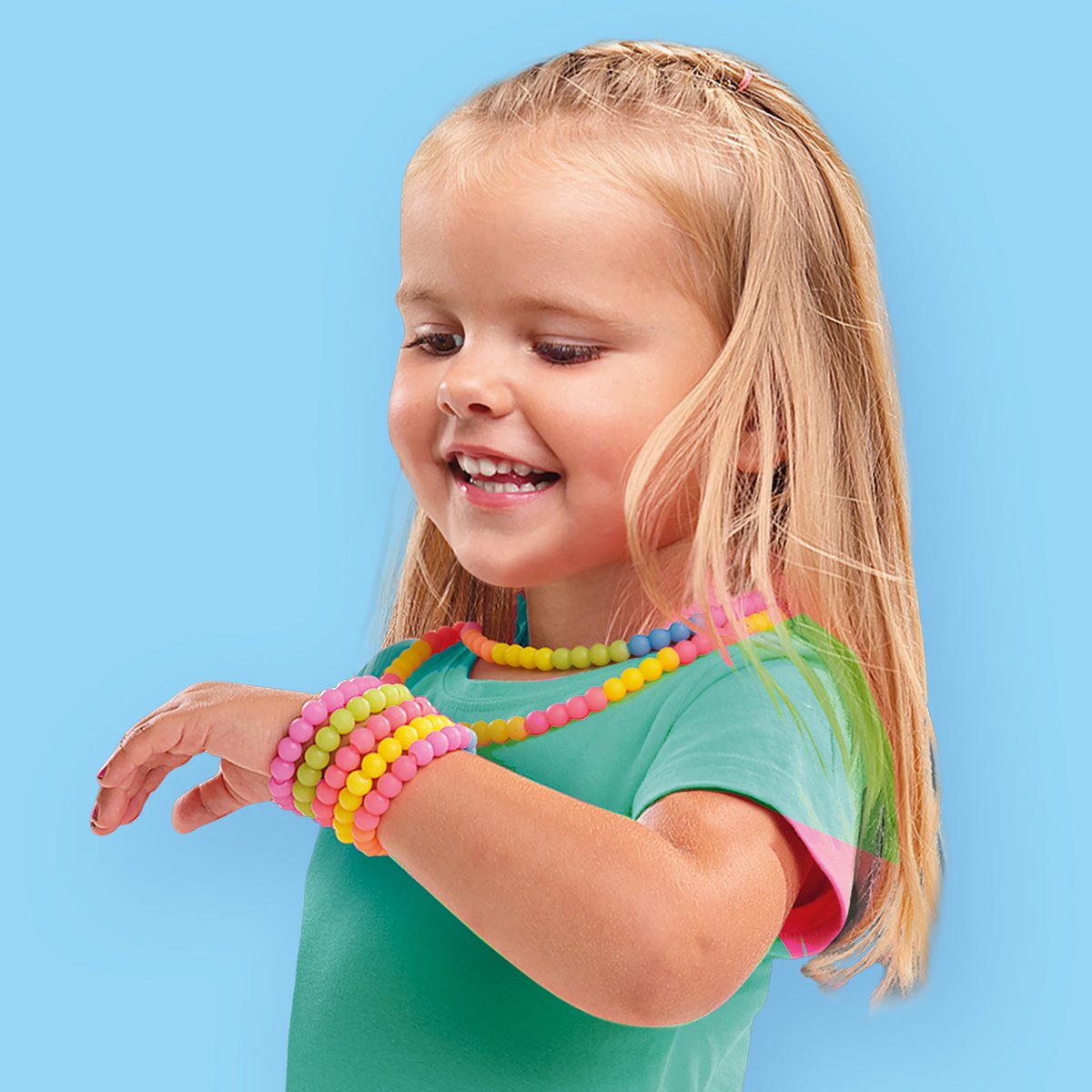 SES Creative – Pop Beads – 48 stuks – Sensorisch Speelgoed – Kettingen en Armbandjes Maken – Makkelijk in Elkaar te Klikken – Sieraden Knutselset vanaf 3 jaar — cadeau in Spellen & Speelgoed - foto 3