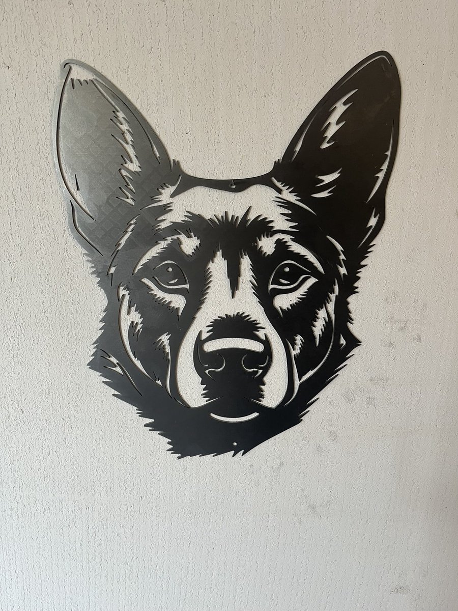 Metalen Hond - Kelpie - Wanddecoratie Cortenstaal