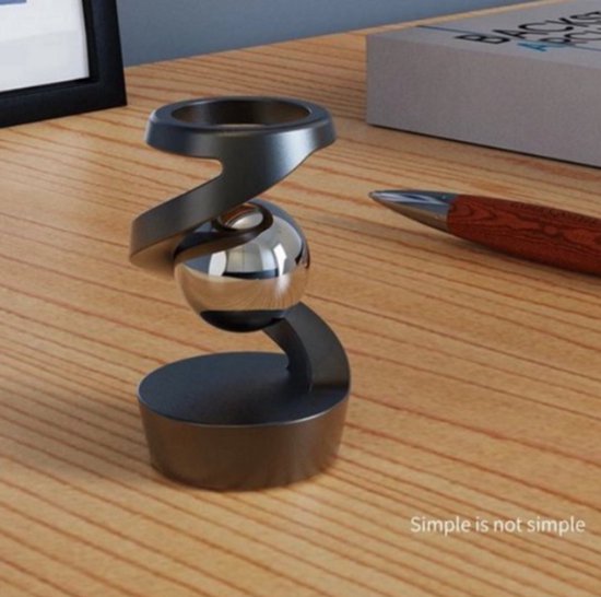 Foto: Desktop roterende gyroscoop vinger fidget spinner anti stres speelgoed aluminium draaiende gyro zilver metallic accenten