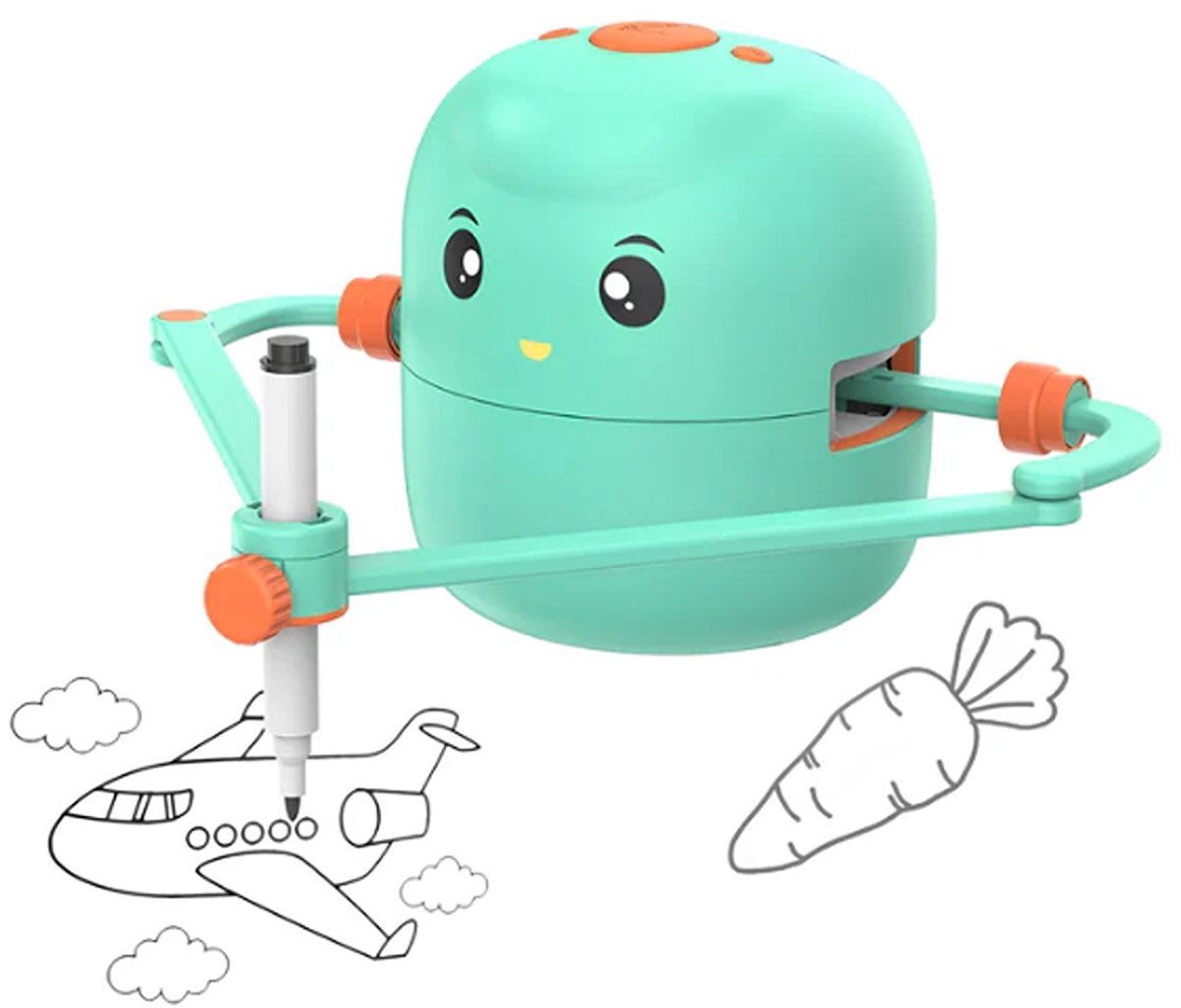 Joyage Teken robot voor kinderen - Tekenrobot groen blauw - Leren Tekenen voor kinderen Montessori Speelgoed - Educatief Speelgoed meisjes 3 4 5 6 7 8 jaar - Stap voor stap tekenen kinderen - Robot Speelgoed Motoriek Speelgoed Tekenspullen