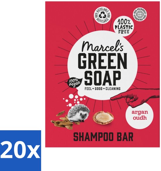 Foto: Marcel s green soap shampoobar argan oudh versterkt verzorgt 90 gr bulkverpakking 20 stuks