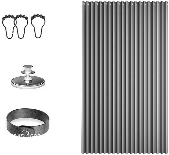 CHIWIN opvouwbaar douchegordijn – magnetisch – waterdicht