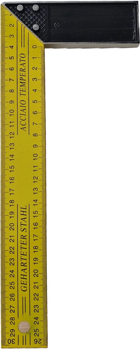 ArtPol Winkelhaak - Winkelhaken - Aluminium - 30 cm Liniaal - 90 Graden Hoek - Blokhaak