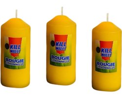 Citronella Cillinder Candle 3-Pack - Anti muggen kaars- 3 stuks stevige geurkaarsen - Anti insecten geur - Tuin & sfeer verlichting - Geurkaarsen - Home inrichting - Buiten eten