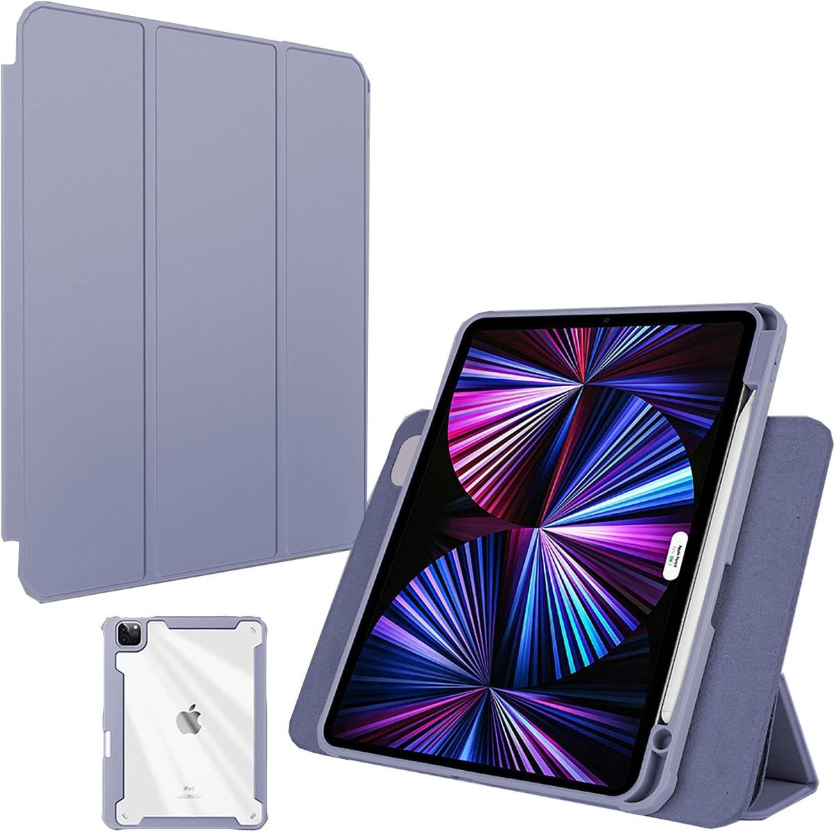 10,2 inch magneethoes voor iPad Air 7a/8a/9e generatie, 2-in-1 lavendel