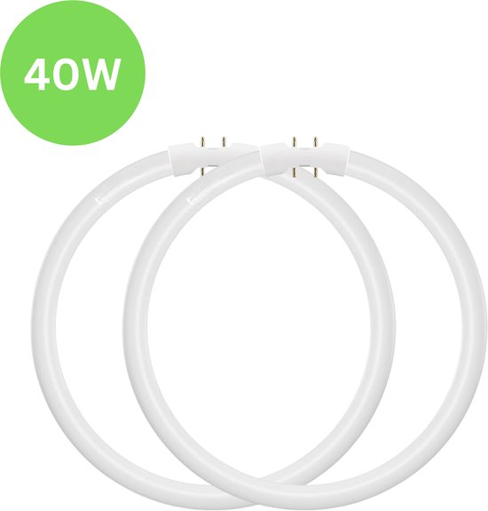 Twee ronde 40W TL-buizen, 2GX13 fitting.