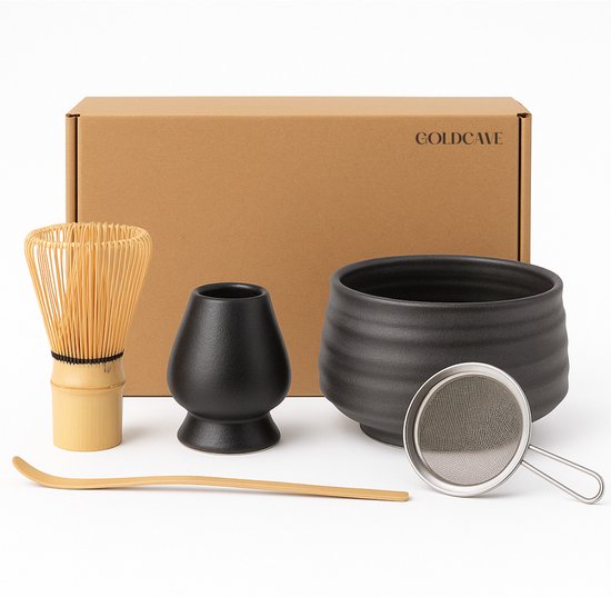 HEI MING Premium Matcha Set 6-delig – exclusieve matcha theeset met bamboe Chasen (beze), donkergroene keramische schaal, zeef, lepel en accessoires, origineel cadeau voor matcha HEI MING Premium Matcha Set 6-delig – exclusieve matcha theeset met bamboe Chasen (beze), donkergroene keramische schaal, zeef, lepel en accessoires, origineel cadeau voor matcha
