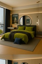 Zeven Cotton- Vert, Housse de Couette en Satin de Coton 240*220 - Haute Qualité