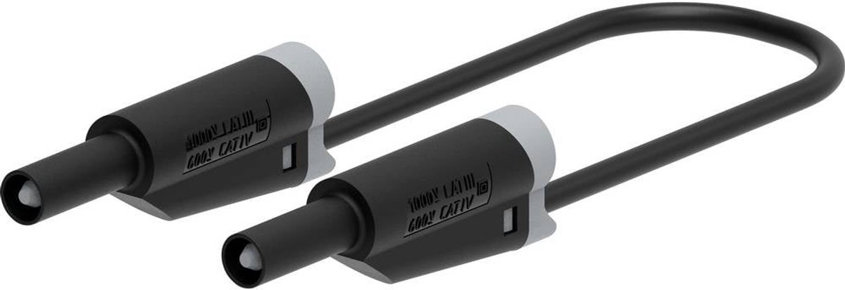 Electro PJP 2714-IEC-CD1-25N Meetsnoer Steekaansluiting 4 mm, Bananenstekker 25 cm Zwart 1 stuk(s)