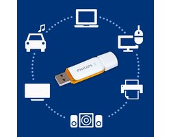 Philips FM12FD70B USB Stick Flash Drive - 128 GB - USB 2.0 - Snow Edition - Sunrise Orange - Wit