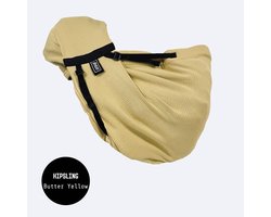 ByKay Hipsling - Heupdrager - Asymmetrische babydrager op één schouder - Voor Newborn tm 15kg - Buik- en Heupdragend - Butter Yellow