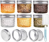 CulnCraz 32 oz glazen Mason potten met brede mond, 6-pack glazen inmaakpotten met zilveren aluminium deksels en ringen, luchtdichte potten voor voedselopslag, inmaken, overnight havermout, fermenteren