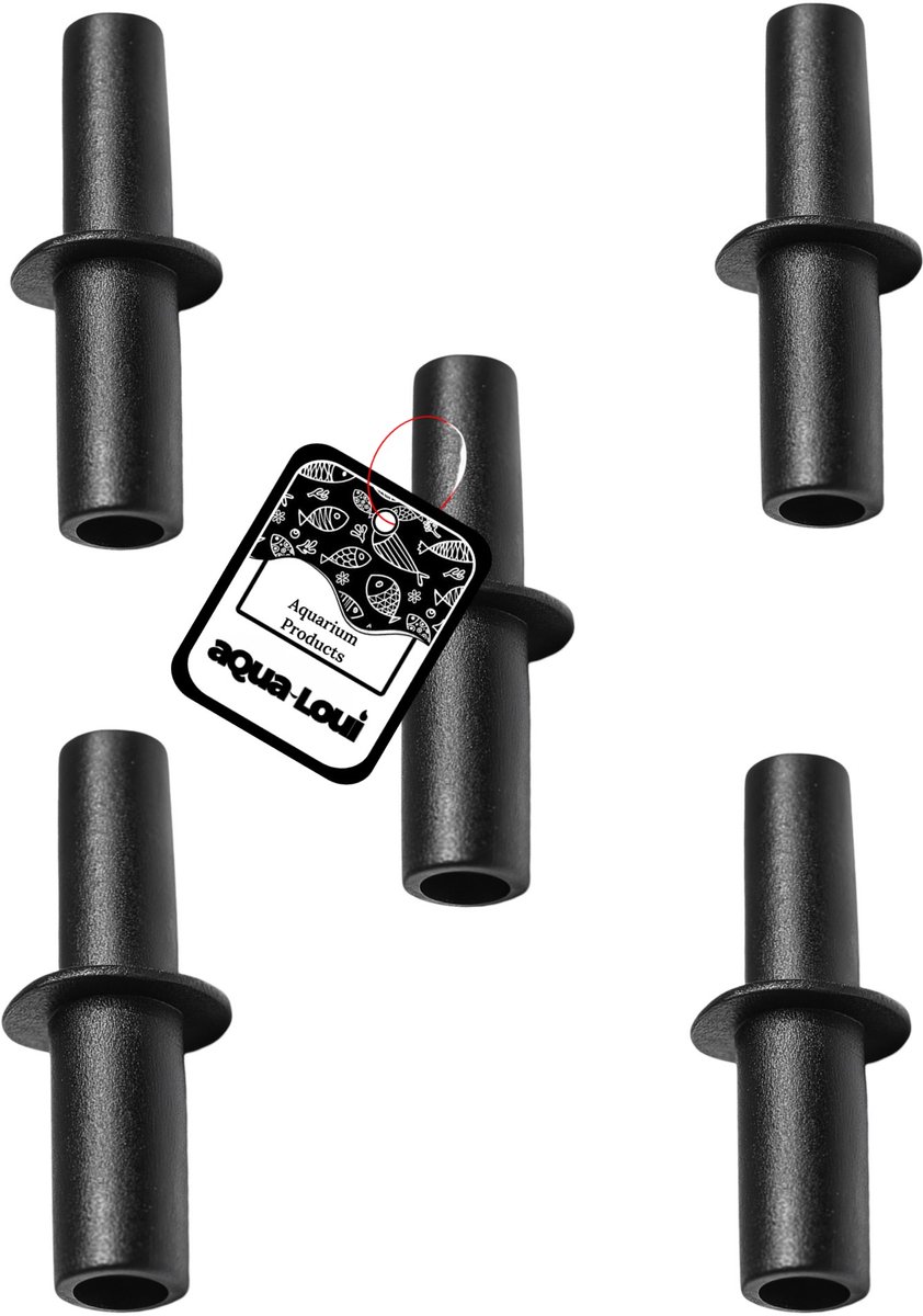 Aqua-Loui® - Luchtslang Koppelstuk - Aquarium - Universeel Koppelstuk - Verlengstuk - Geschikt voor slangmaat Ø 4/6 mm - 5 stuks