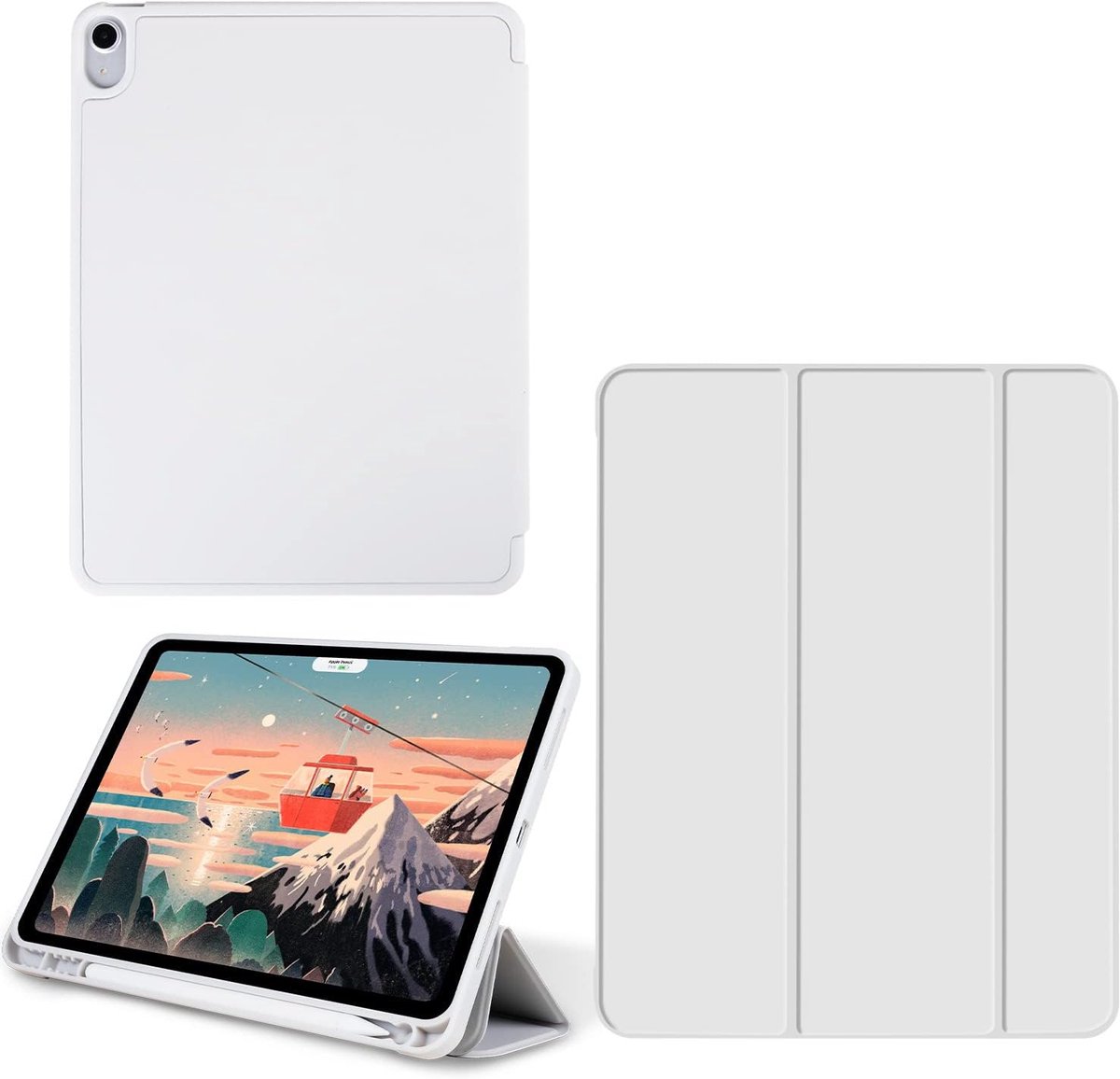 Beschermhoes compatibel met iPad 10.2 inch - 2021/2020 iPad 9a - 8e 2019 iPad 7e generatie - grijs