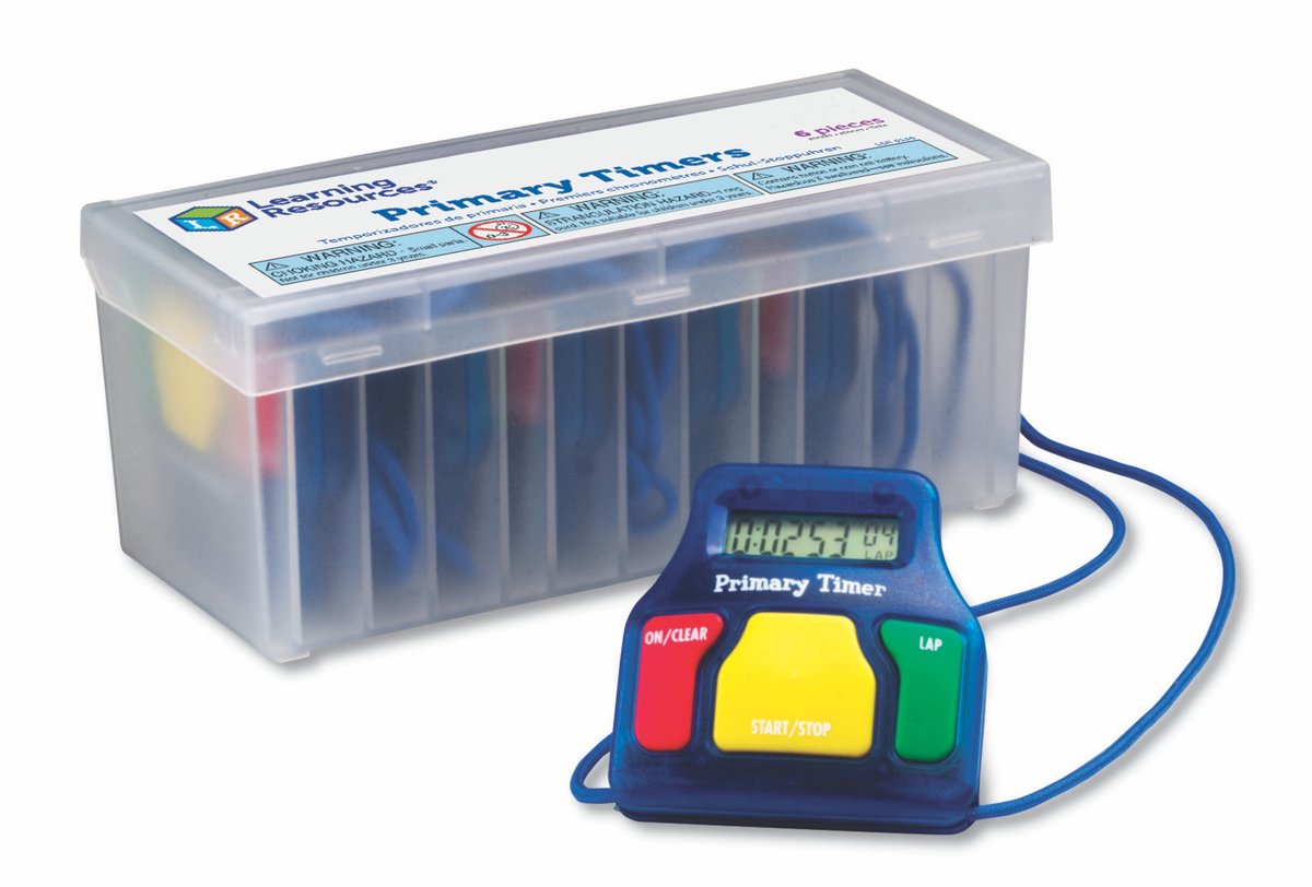 Learning Resources educatieve timers set - 6 stuks kleurrijke stopwatches. - 3+