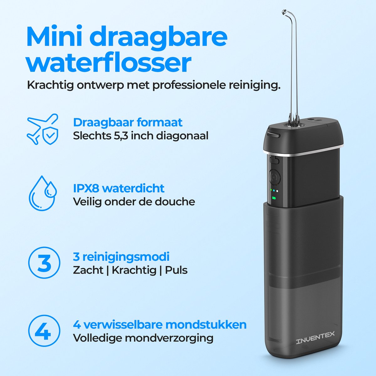 Inventex Waterflosser - Monddouche - 5.3 inch thumbnail 2