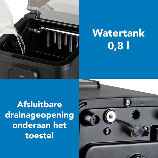 PRIMO PR409IB IJsblokjesmachine - IJsblokjesmaker met IJsschep - 1L - 12kg/24u - 9 min. - Mat zwart van Merkloos — afbeelding 5