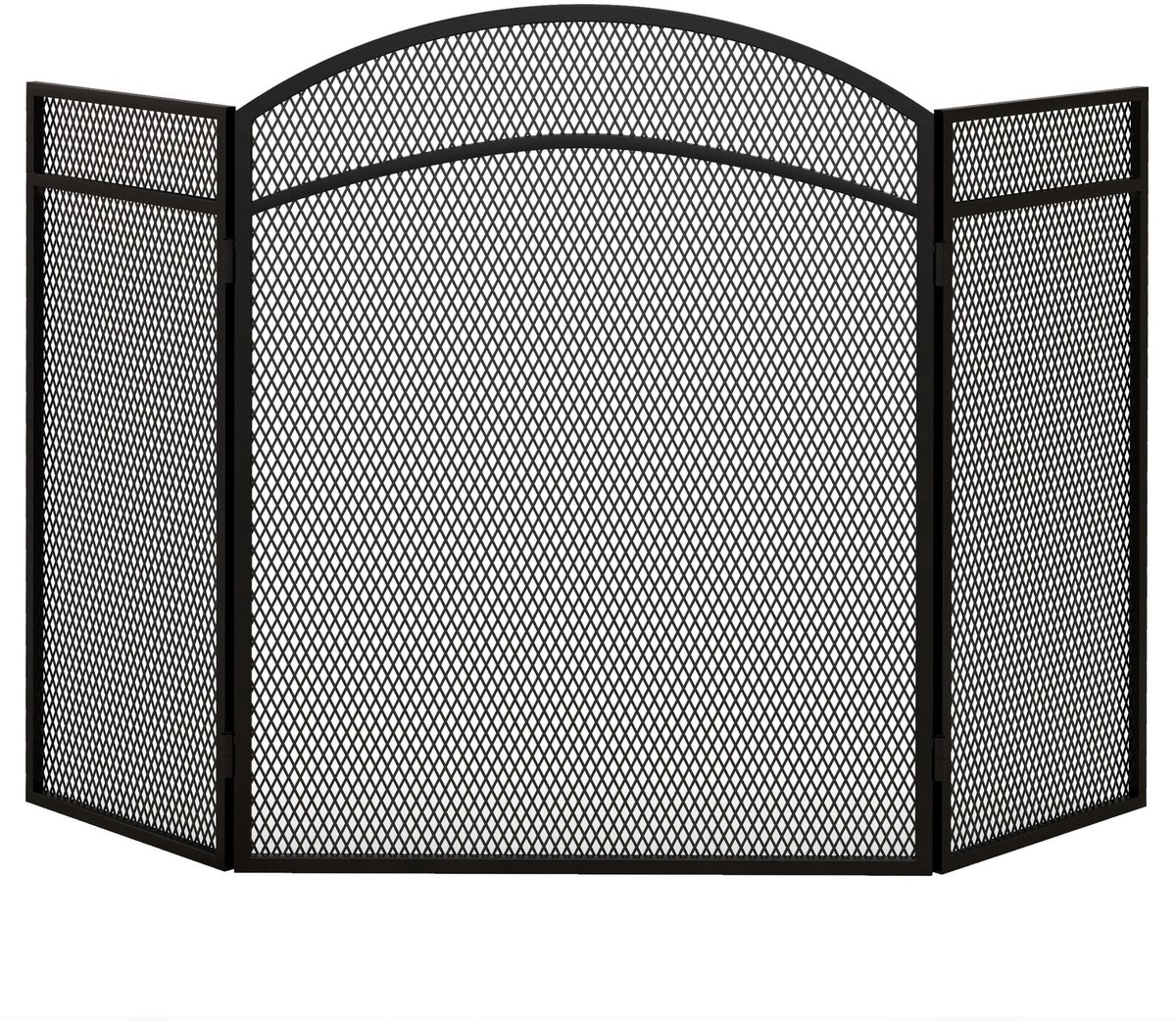 HOMCOM-Kaminschutzgitter-Metall-96L x 1B x 60H cm-Schwarz
