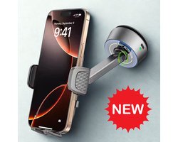 Lisen 680 ProGrip Telefoonhouder Auto – Smartphone Houder met Automatisch Vacuümsysteem & Klemfunctie – 360° Draaibaar – Sterke Zuignap met Zelfherstellende Zuigkracht – Voor Dashboard & Voorruit – Geschikt voor iPhone & Samsung