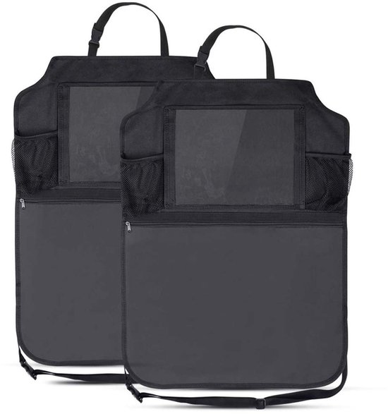 2-stuks autostoelorganizer - Waterdichte rugleuningbeschermer - Autostoelrugorganizer - Autobenodigdheden, extra opbergruimte - Geschikt voor de meeste auto's en SUV's - Zwart