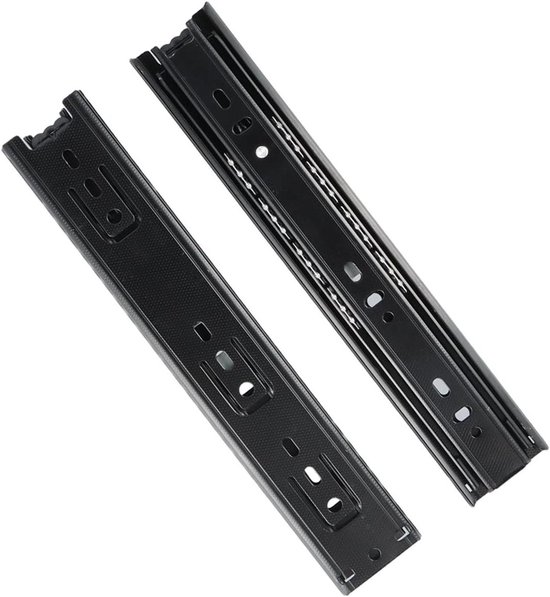 ZOFUN 4 Stuks Toetsenbordladegeleiders 350 Mm – Zware Stalen Lade Rails Met Kogellagers, Zwart
