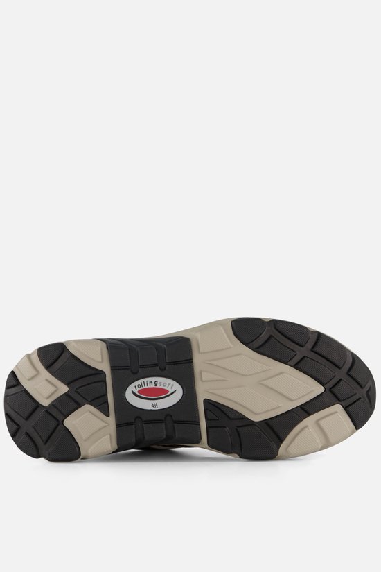 Zool van een grijze Gabor Rollingsoft sneaker met beige en zwarte profiel.
