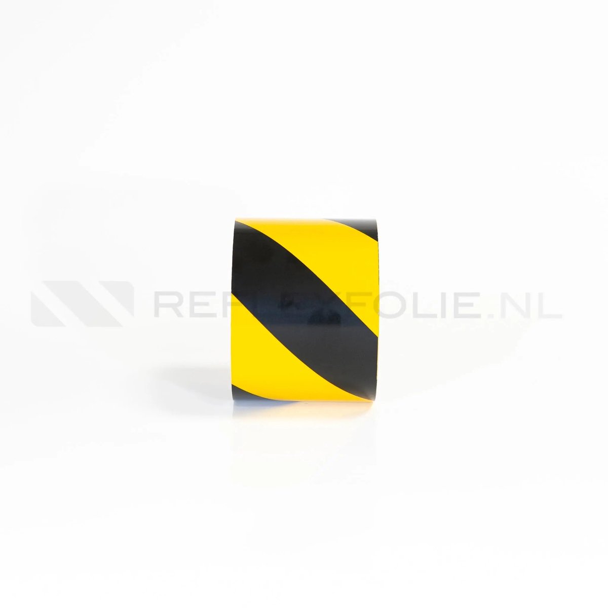 Markeringsband retroreflecterend per meter | Reflexfolie Geel/zwart / Rechtswijzend / 22,5m / 100mm