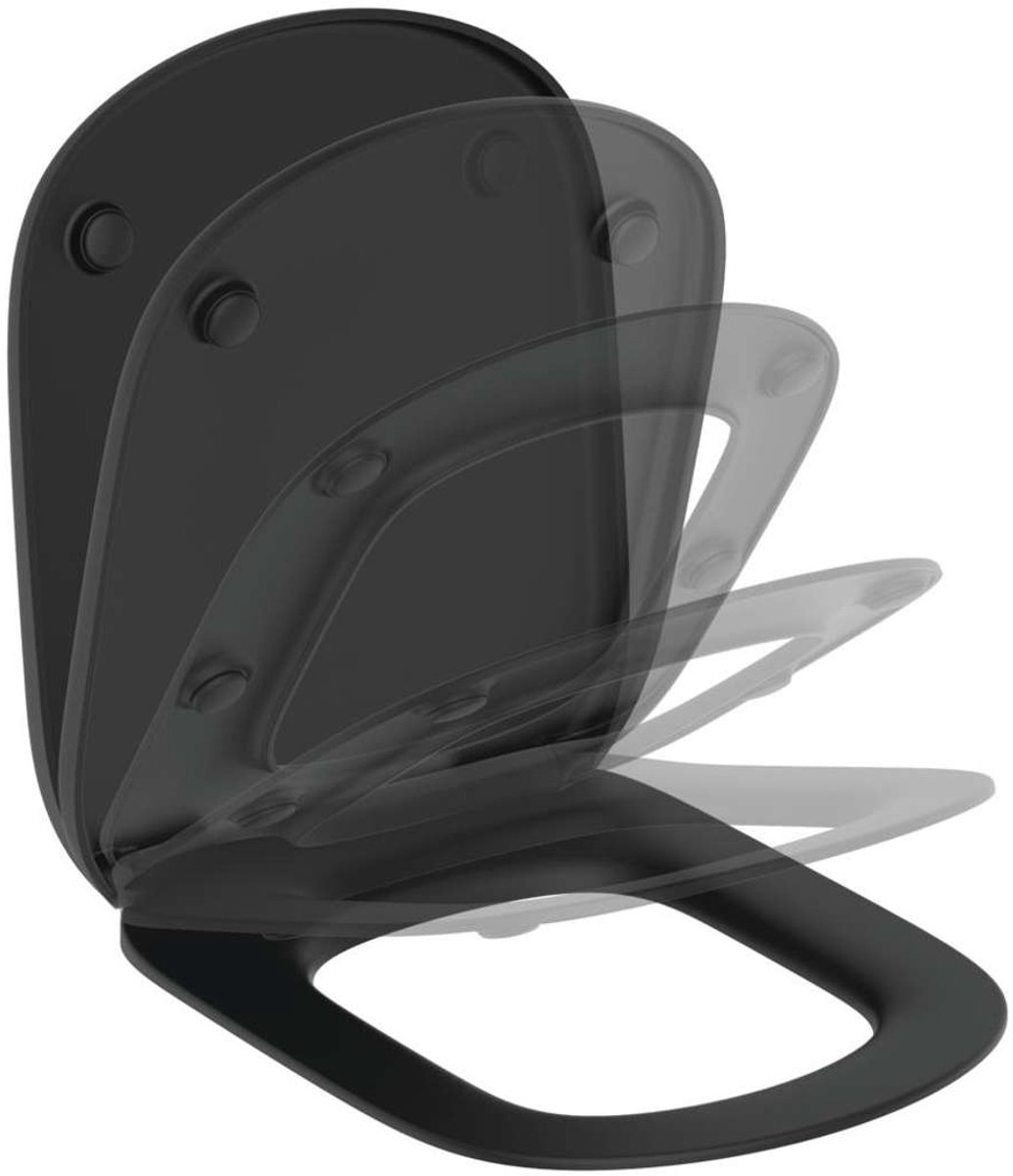 Ideal Standard Tesi zitting met deksel softclose Silk Black T3529V3