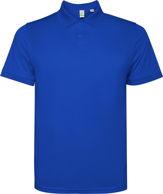 2 Pack Heren Poloshirt gerecycled polyester, Control Dry en antibacteriele polo 'Tormo' merk Roly 210 grm maat 3XL Kobaltblauw