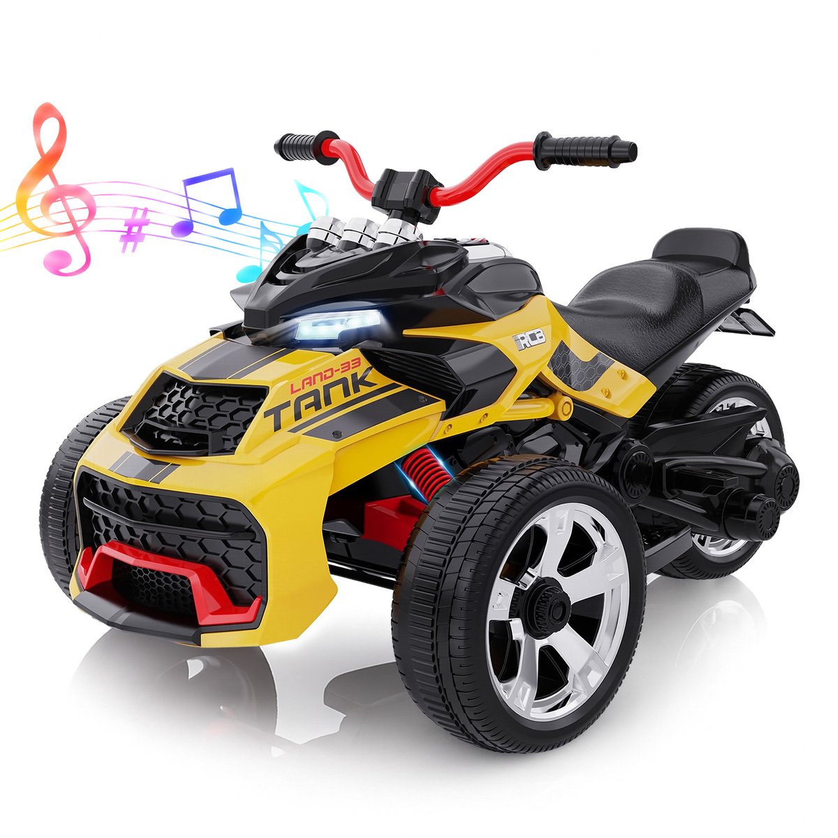 Bol.com RCB Elektrische Kinderquad – 3-Wiel ATV – 12V Accu – Dubbele Motoren – Tot 8 km/u – Met Muziek & Verlichting – Voor Kind... aanbieding