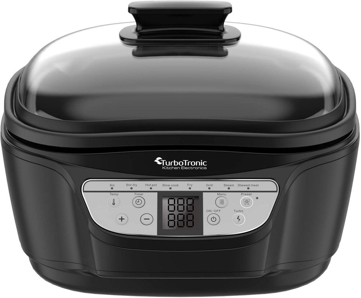 TurboTronic DMC24 Multicooker - Rijstkoker - Stoomkoker- 5 liter - RVS - Zwart